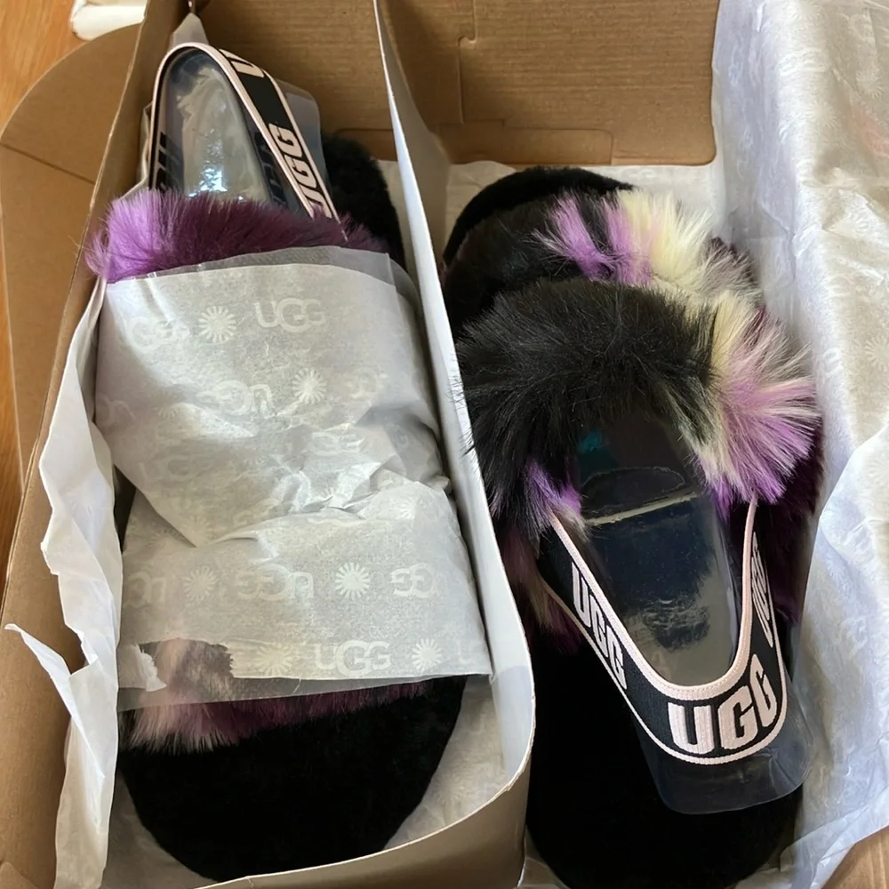 UGG RARE W Oh Yeah Tie Dye Sandals Size 9 NEW and New In Box with Care Card - Picture 4 of 12